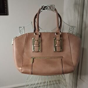 Charming Charlie Tan Shoulder Bag with Gold Accents